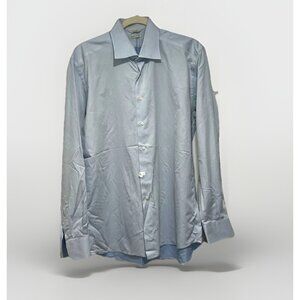 SuitSupply Egyptian Cotton Regular Fit Dress Shirt 41L 16 Blue